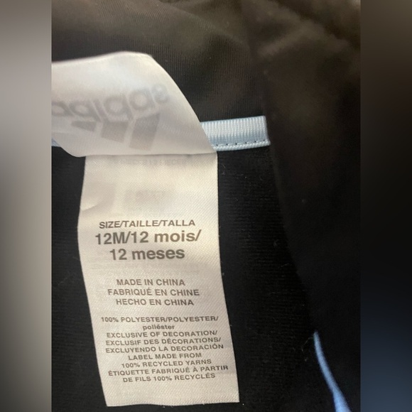 Adidas Black Tracksuit with Blue Stripes - Picture 3 of 6